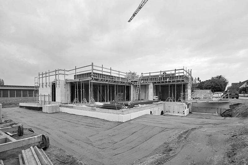 Baustelle eines Einfamilienhauses