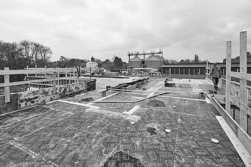 Neubau einer Stadvilla in der Bauphase