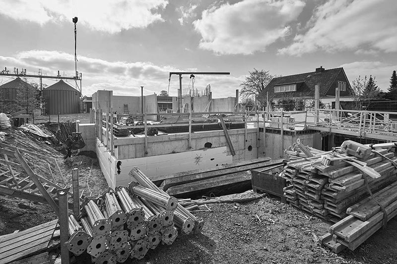 Neubau einer Stadvilla in der Bauphase