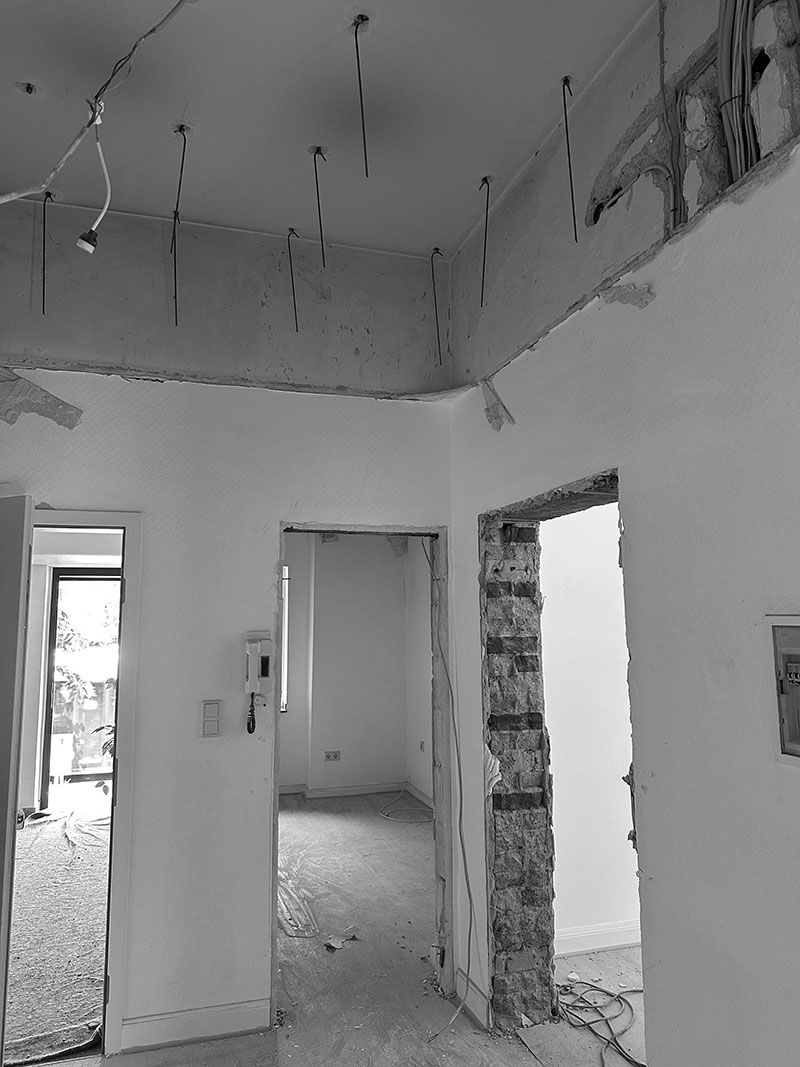 Dokumentation der Umbauarbeiten an der Maisonettewohnung – Einblick in die baulichen Maßnahmen und den Entstehungsprozess.