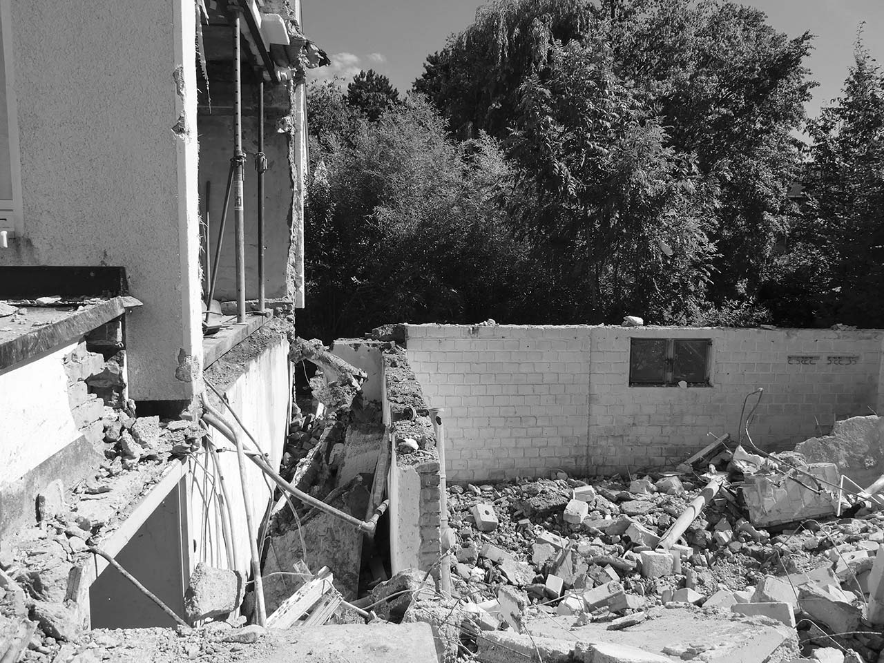 Abriss eines alten Wohnhauses.