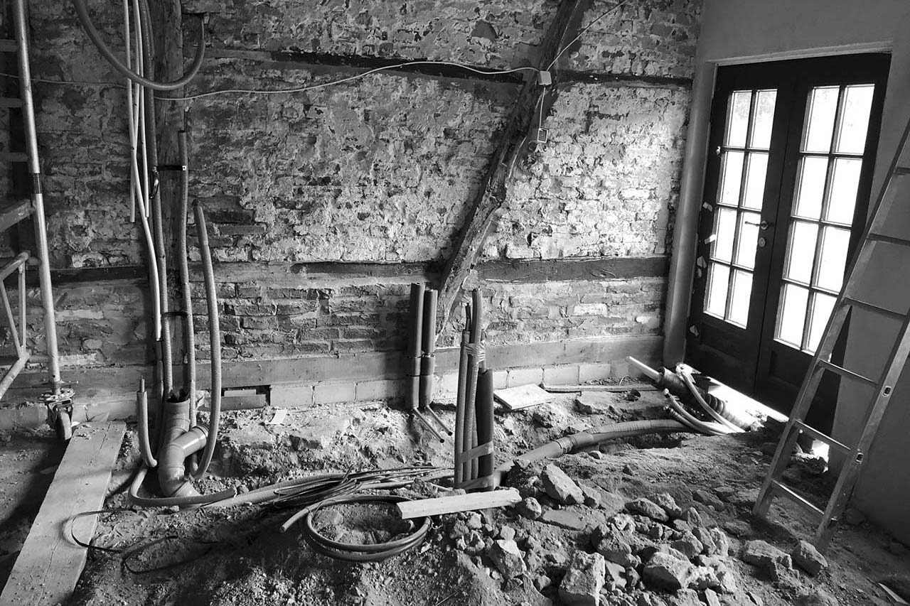 Innenraum während der Abbrucharbeiten.