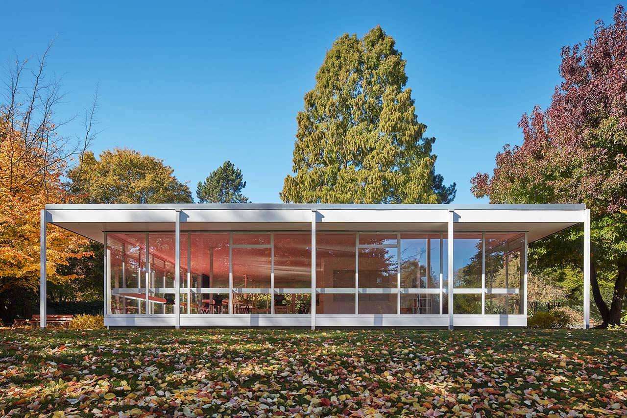 Außenansicht des Lesepavillons.