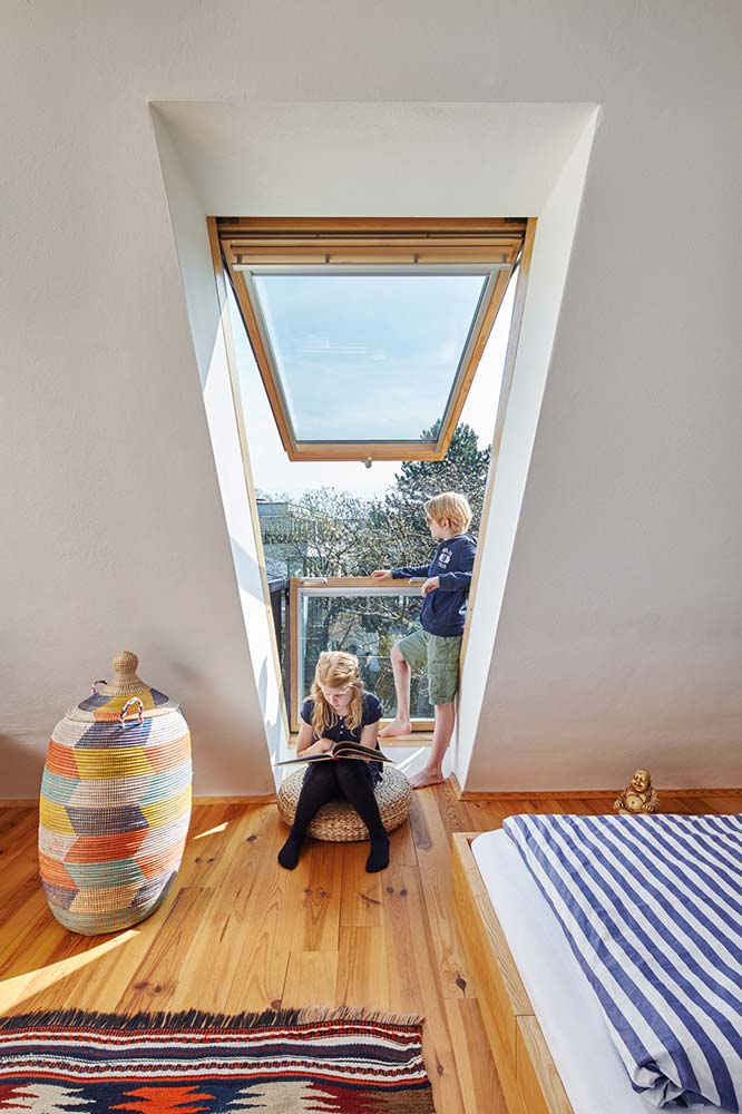 Dachfenster mit Austrittmöglichkeit.